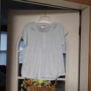 Cozee Corner Mint Green Capri Pajama Set Size Women's L Worn 1 Time